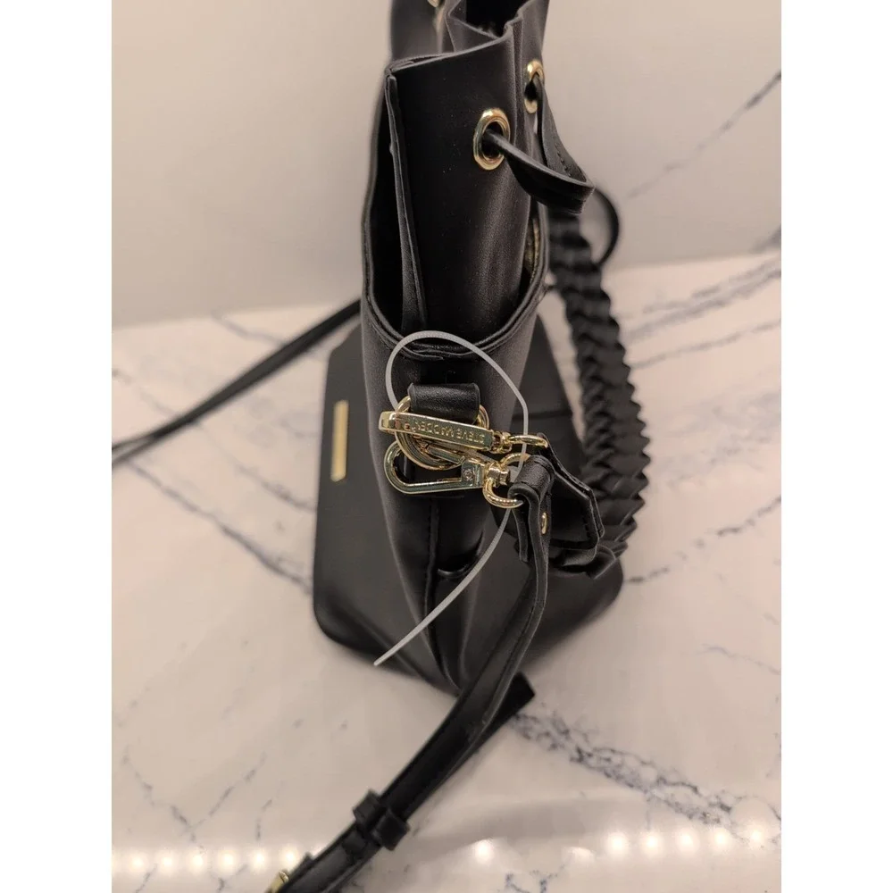 STEVE MADDEN BDaniela‎ faux-leather black bucket bag NWT